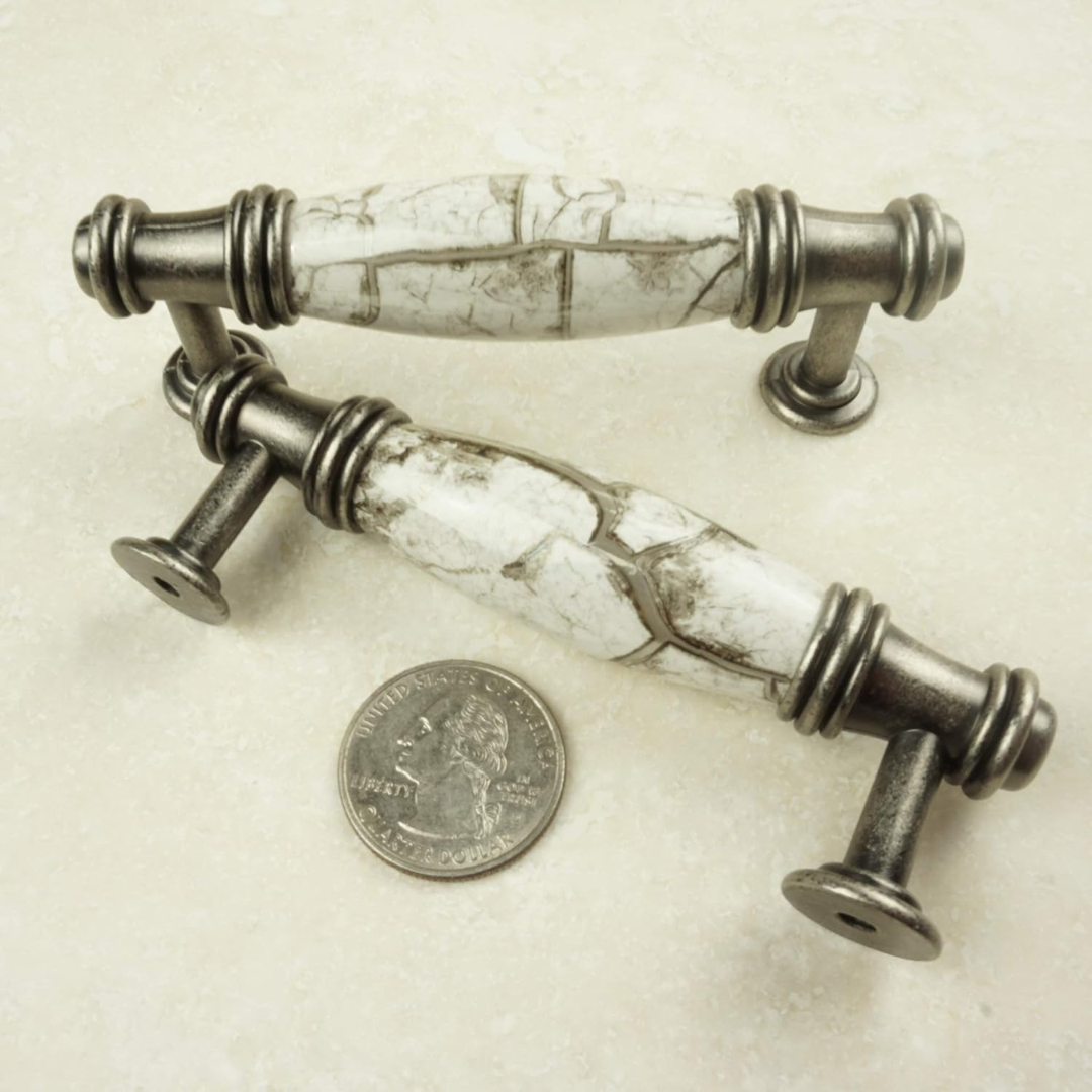 DIY Décor Hub - 3 inch Antique Silver-Gray Cabinet Pulls, 10-Pack