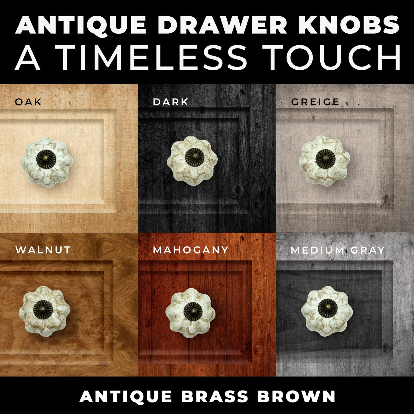 DIY Décor Hub - Pumpkin 1.5 inches, Antique Brass Cabinet Knobs, 20-Pack