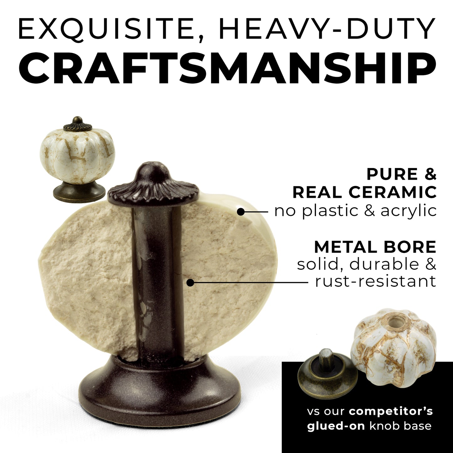 DIY Décor Hub - Pumpkin 1.5 inches, Antique Brass Cabinet Knobs, 20-Pack