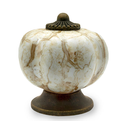 DIY Décor Hub - Pumpkin 1.5 inches, Antique Brass Cabinet Knobs, 20-Pack
