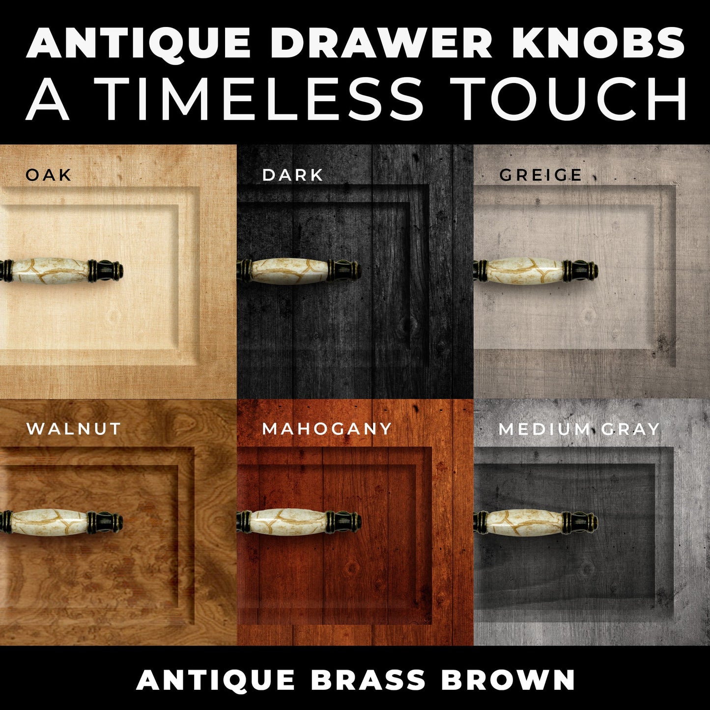 DIY Décor Hub - 3 inch Antique Brass Cabinet Pulls, 10-Pack
