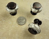 DIY Décor Hub - Small Oil-Rubbed Bronze w/Granite-Gray Ceramic Cabinet Knobs, 20-Pack