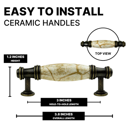 DIY Décor Hub - 3 inch Antique Brass Cabinet Pulls, 10-Pack