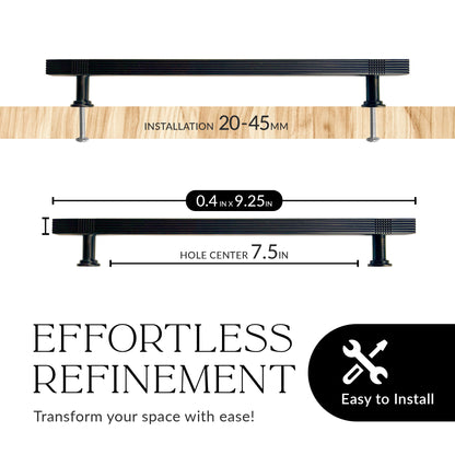 Handsley- Finely Crafted ORB Bar Handles for Cabinets, Drawers & More 7.5 inch Hole Center- 10 pack