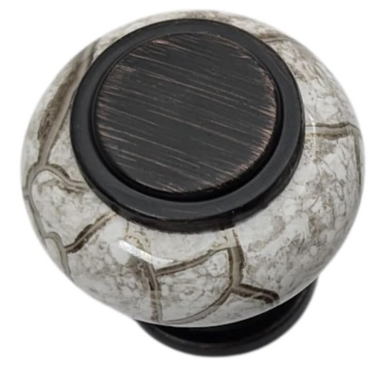 DIY Décor Hub - Small Oil-Rubbed Bronze w/Granite-Gray Ceramic Cabinet Knobs, 10-Pack
