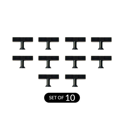 Handsley - Finely Crafted ORB T Bar Handles for Cabinets, Drawers & more- 10 pack, Single Hole