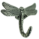 DIY Décor Hub - Set of 6 Dragonfly Hooks - Antique Silver