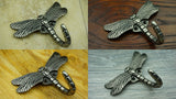 DIY Décor Hub - Set of 6 Dragonfly Hooks - Antique Silver