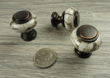 DIY Décor Hub - Small Oil-Rubbed Bronze w/Granite-Gray Ceramic Cabinet Knobs, 10-Pack
